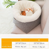 HKM-7661245 Cozy Detachable Pet Bed for Cats - Sizes S (up to 8 kg) and M (up to 15 kg)