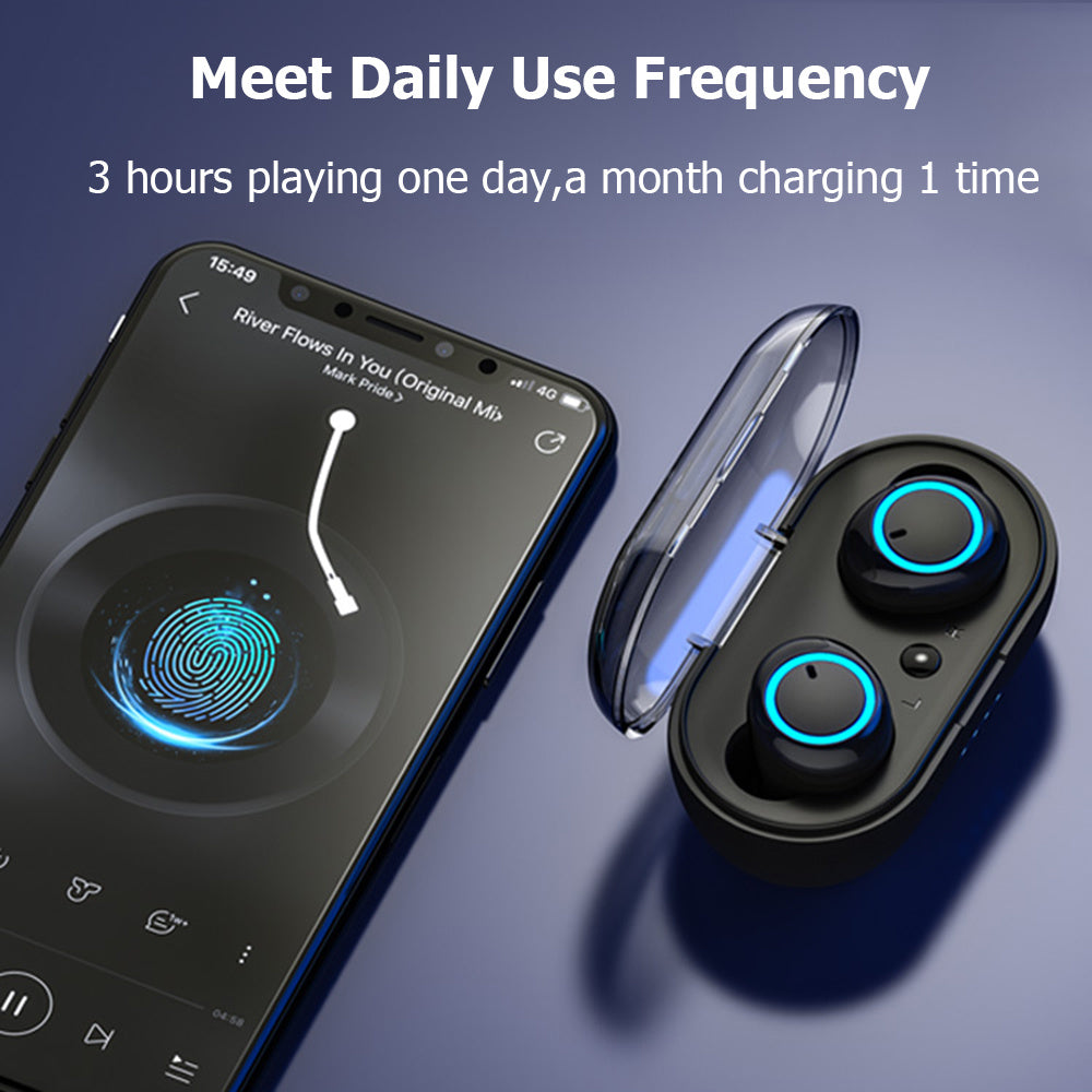 HKM-766163 Wireless Bluetooth Headset with 10m Range, 5-Hour Battery Life and Charging Case