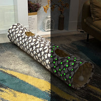 HKM-7662269 Glow In The Dark Rolling Dragon Cat Tunnel - Flannel, 120x25cm, Patterns: Love, Stars, Lines, Moon