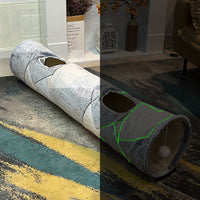 HKM-7662269 Glow In The Dark Rolling Dragon Cat Tunnel - Flannel, 120x25cm, Patterns: Love, Stars, Lines, Moon