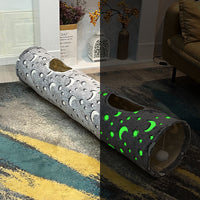 HKM-7662269 Glow In The Dark Rolling Dragon Cat Tunnel - Flannel, 120x25cm, Patterns: Love, Stars, Lines, Moon