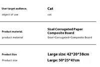 HKM-7663165 Extra Large Sisal Cat Scratch Board - Durable Vertical Scratching Toy for Stress Relief