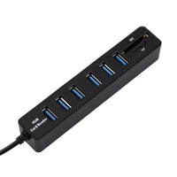 HKM-766355 USB 2.0 20-Port Hub and Card Reader with 6 USB Extensions and 1cm Line Length