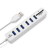 HKM-766355 USB 2.0 20-Port Hub and Card Reader with 6 USB Extensions and 1cm Line Length