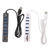 HKM-766355 USB 2.0 20-Port Hub and Card Reader with 6 USB Extensions and 1cm Line Length