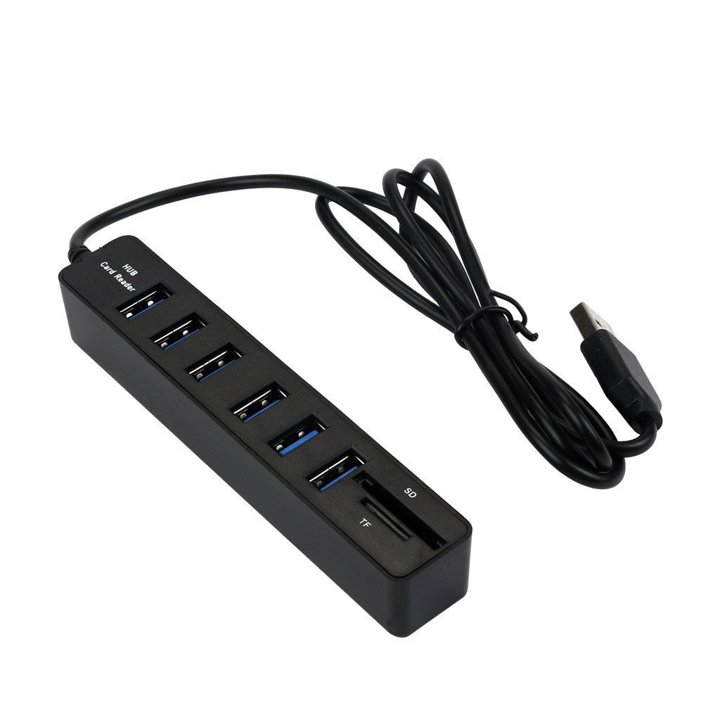 HKM-766355 USB 2.0 20-Port Hub and Card Reader with 6 USB Extensions and 1cm Line Length
