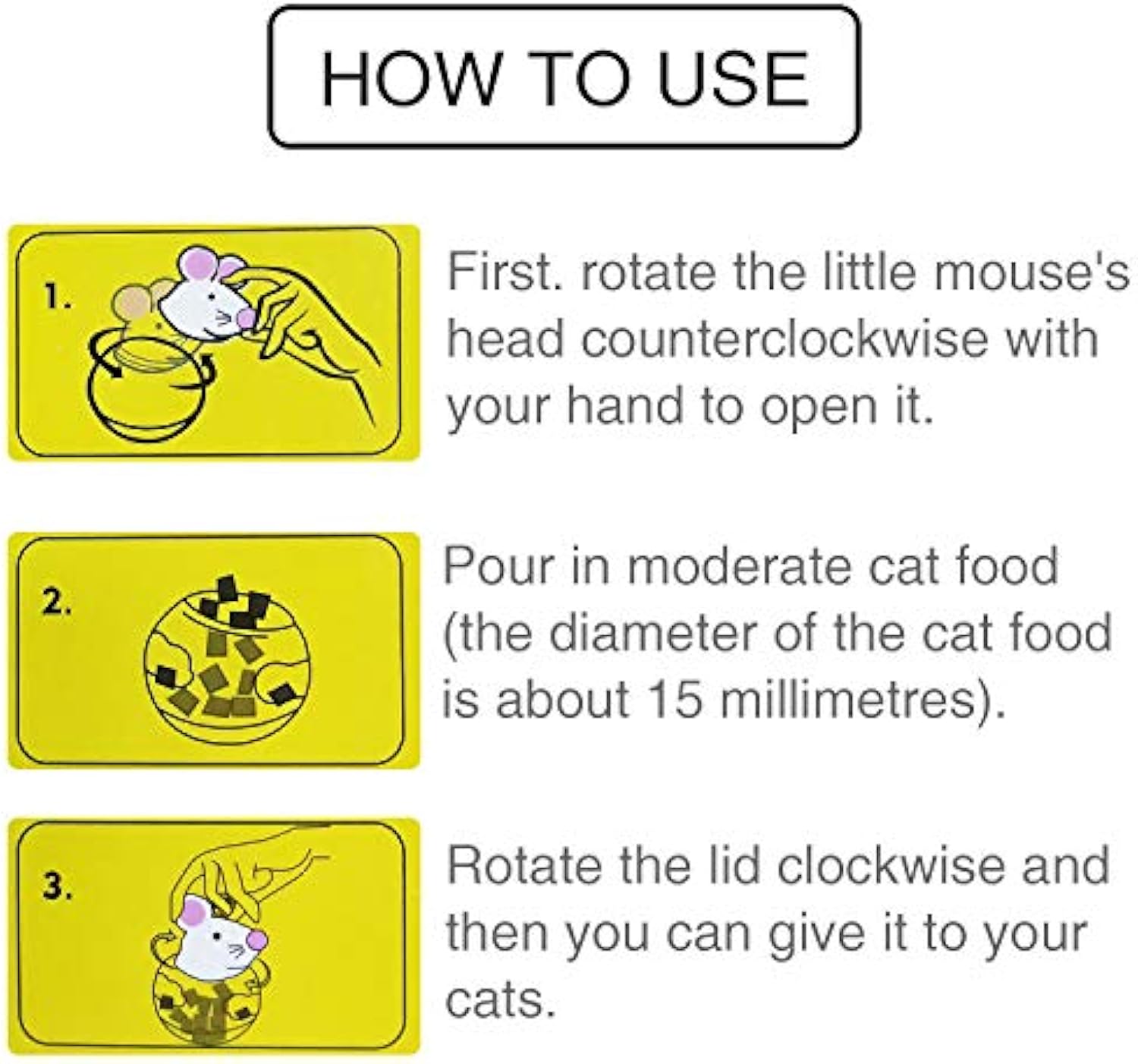 HKM-7664445 Interactive Cat Food Ball - Slow Feed Tumbler Toy for Cats and Kittens