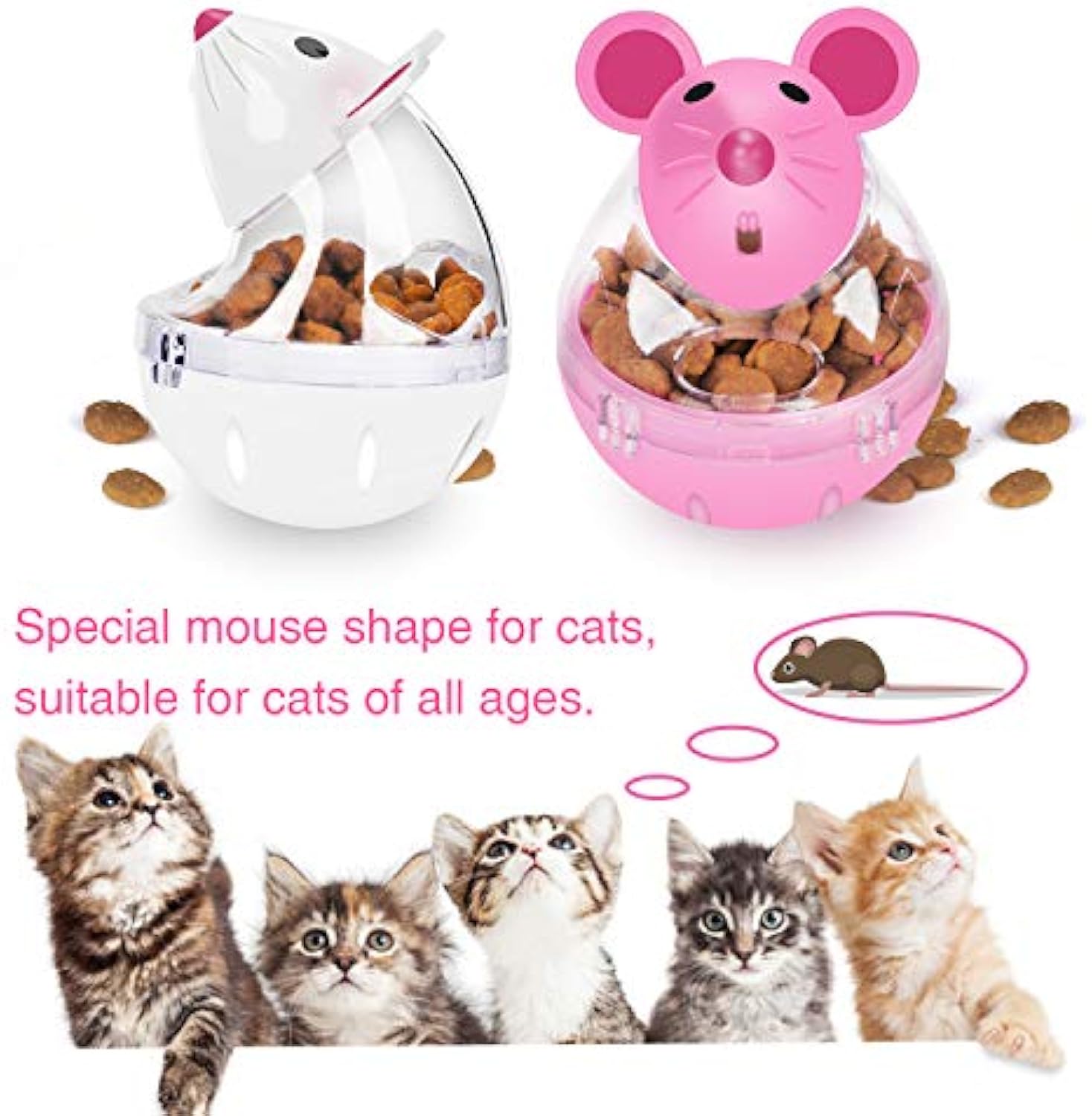 HKM-7664445 Interactive Cat Food Ball - Slow Feed Tumbler Toy for Cats and Kittens