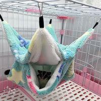HKM-7664573 Cozy Double Mezzanine Hammock for Small Pets - Ideal for Squirrels, Hamsters, and More