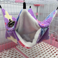 HKM-7664573 Cozy Double Mezzanine Hammock for Small Pets - Ideal for Squirrels, Hamsters, and More