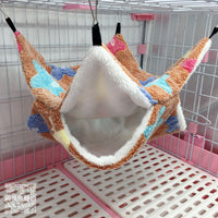 HKM-7664573 Cozy Double Mezzanine Hammock for Small Pets - Ideal for Squirrels, Hamsters, and More
