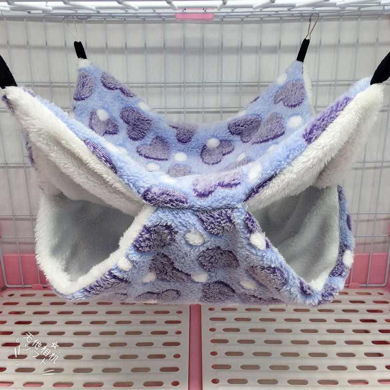 HKM-7664573 Cozy Double Mezzanine Hammock for Small Pets - Ideal for Squirrels, Hamsters, and More
