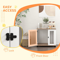 HKM-7666621 Dog Kennel Furniture Side Table with Lockable Door for Small to Medium Pets