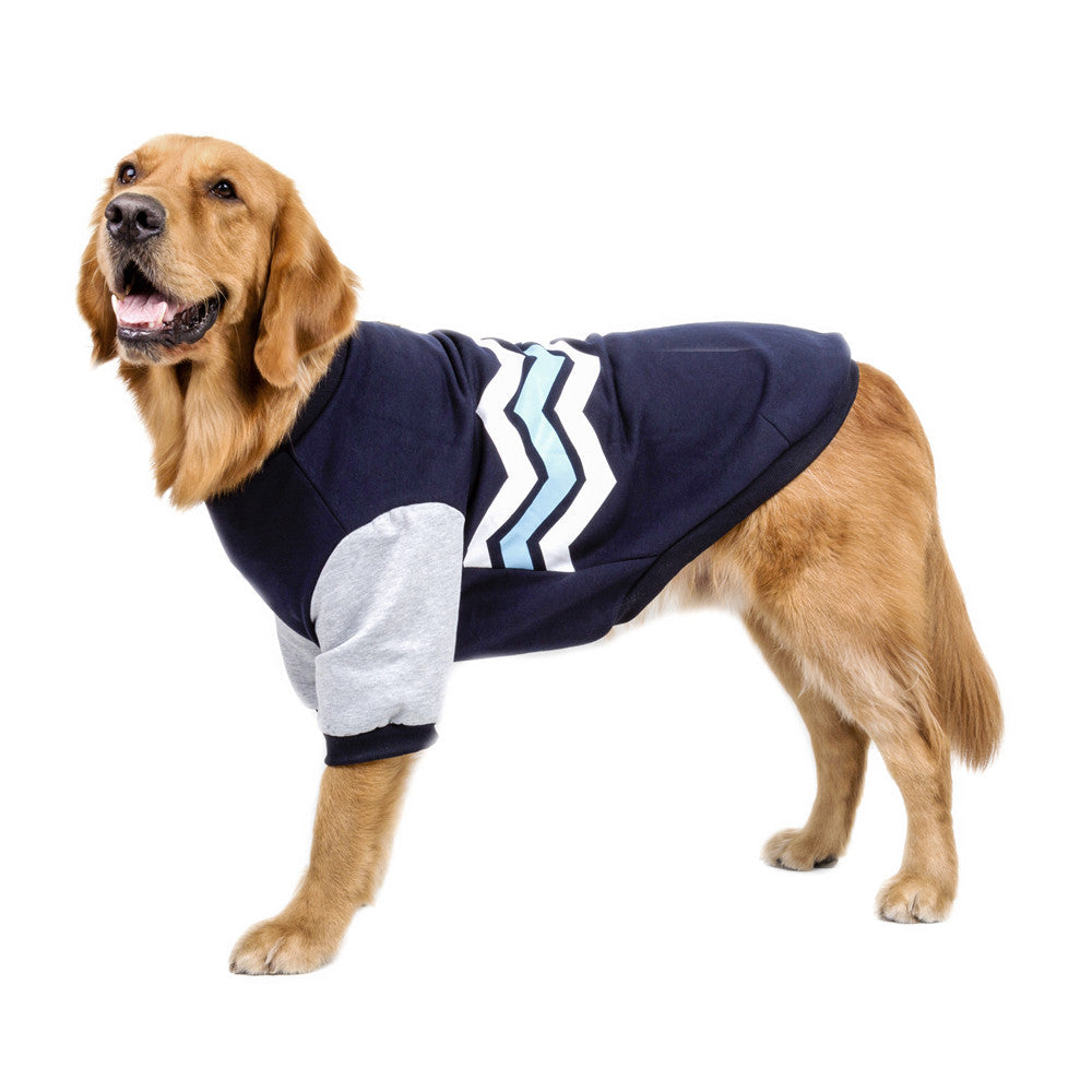 HKM-7667133 Wavy Striped Two-Legged Hoodie for Dogs - Soft Cotton, Comfortable Fit
