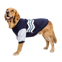 HKM-7667133 Wavy Striped Two-Legged Hoodie for Dogs - Soft Cotton, Comfortable Fit