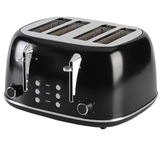 HKM-766867 Electric Pop-up Toaster with Timer Control for 4 Slices and 38mm Wide Slots