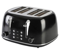 HKM-766867 Electric Pop-up Toaster with Timer Control for 4 Slices and 38mm Wide Slots