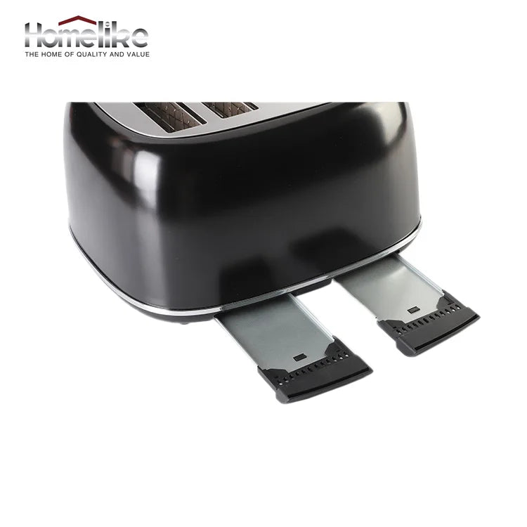 HKM-766867 Electric Pop-up Toaster with Timer Control for 4 Slices and 38mm Wide Slots