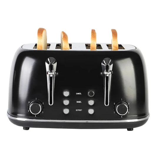 HKM-766867 Electric Pop-up Toaster with Timer Control for 4 Slices and 38mm Wide Slots
