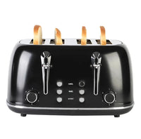 HKM-766867 Electric Pop-up Toaster with Timer Control for 4 Slices and 38mm Wide Slots