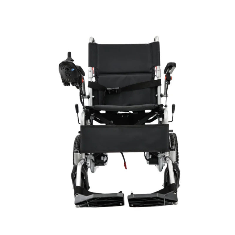 HKM-766995 Lightweight Folding Electric Wheelchair with Portable Lead-acid Battery and Steel Frame, Max Speed 6km/h, 120kg Capacity