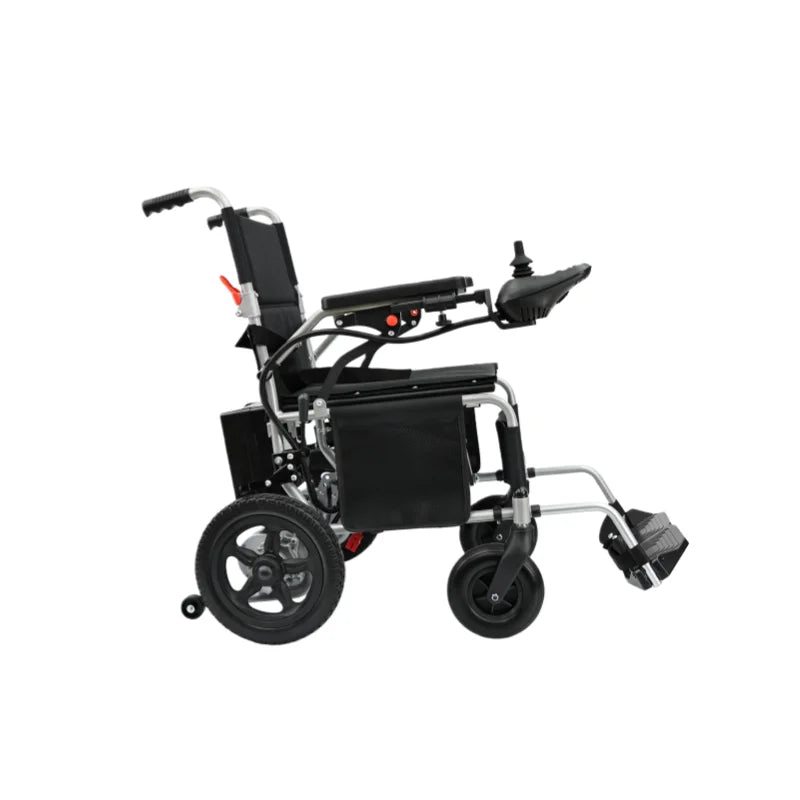 HKM-766995 Lightweight Folding Electric Wheelchair with Portable Lead-acid Battery and Steel Frame, Max Speed 6km/h, 120kg Capacity
