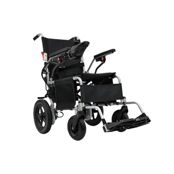 HKM-766995 Lightweight Portable Folding Electric Wheelchair with Dual 250W Motors and Lead-Acid Battery, steel Frame, 264 lb Load Capacity, 3.7 mph Top Speed