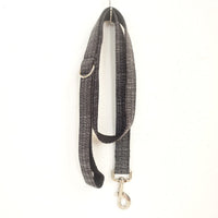 HKM-7670717 Thick Soft Dog Collar with Leash and Ring, Black Suit with Light Gold Accents, Sizes XS to XL