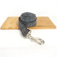 HKM-7670717 Thick Soft Dog Collar with Leash and Ring, Black Suit with Light Gold Accents, Sizes XS to XL