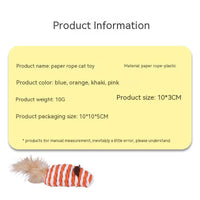 HKM-7671357 Colorful Feather Paper String Mouse Toy for Pets