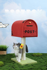 HKM-7671997 Mailbox Cat Climbing Frame with Sisal Column and Integrated Cat Nest