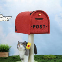 HKM-7671997 Mailbox Cat Climbing Frame with Sisal Column and Integrated Cat Nest