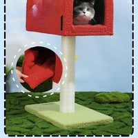 HKM-7671997 Mailbox Cat Climbing Frame with Sisal Column and Integrated Cat Nest