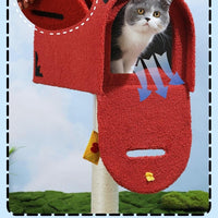HKM-7671997 Mailbox Cat Climbing Frame with Sisal Column and Integrated Cat Nest