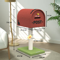 HKM-7671997 Mailbox Cat Climbing Frame with Sisal Column and Integrated Cat Nest
