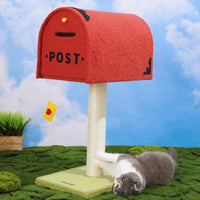 HKM-7671997 Mailbox Cat Climbing Frame with Sisal Column and Integrated Cat Nest