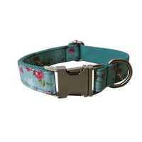 HKM-7672509 Flower Pattern Cotton Dog Collar and Leash Set for All Seasons