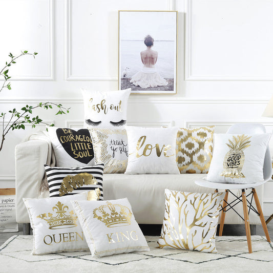 HKM-767251 Floral Pattern Super Soft Blended Cushion Cover - European Style 45x45cm