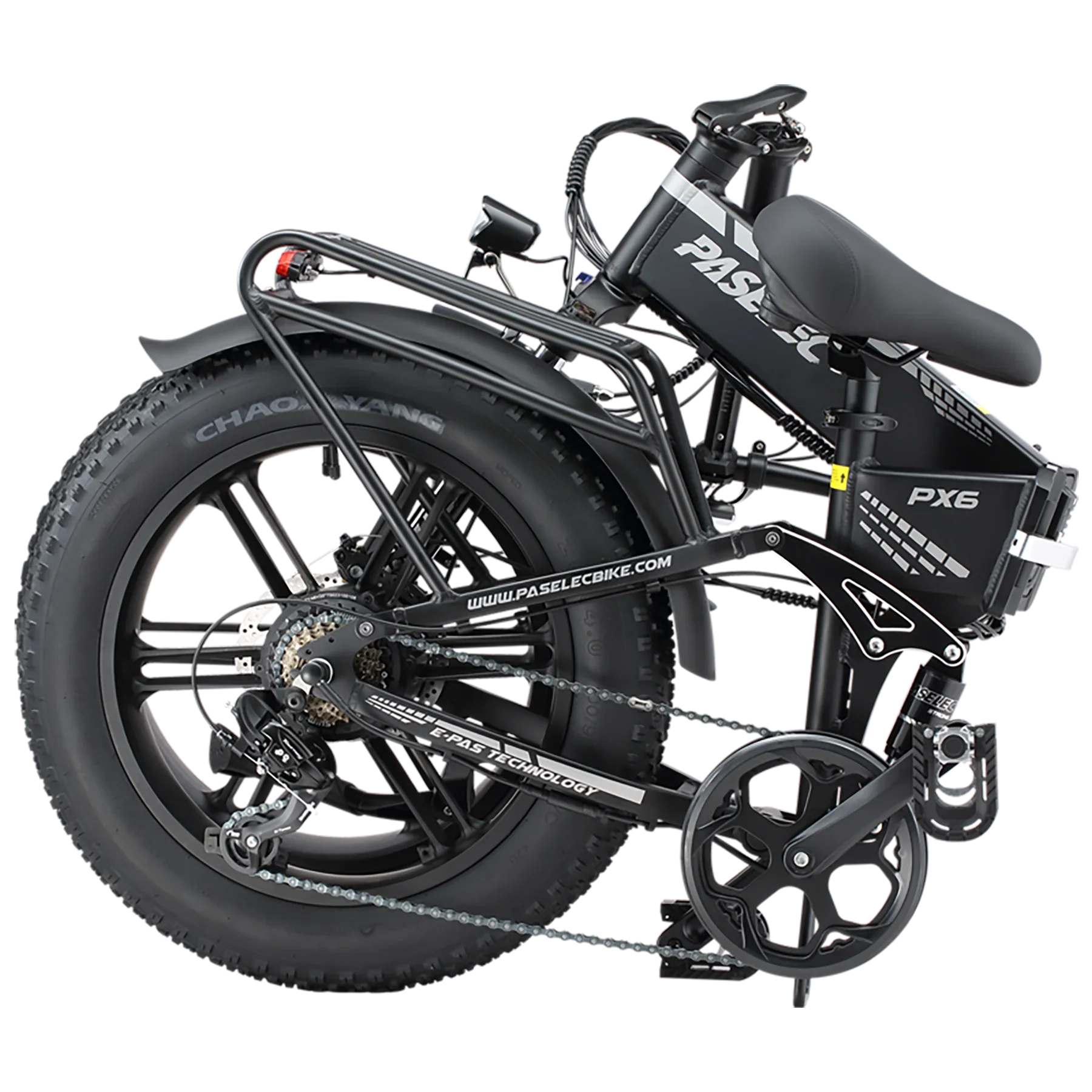 HKM-767443 Folding Electric Bike with 750W Motor, 20-Inch Fat Tires, 7-Speed Gears, and Disc Brakes