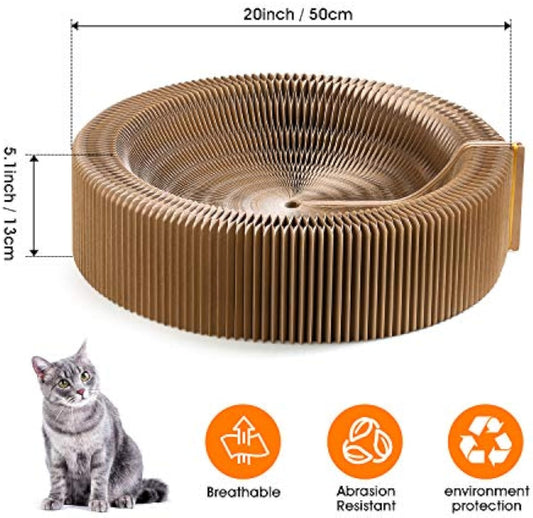 HKM-7675965 Collapsible Cardboard Cat Scratching Lounge Bed for Indoor Cats