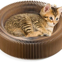 HKM-7675965 Collapsible Cardboard Cat Scratching Lounge Bed for Indoor Cats