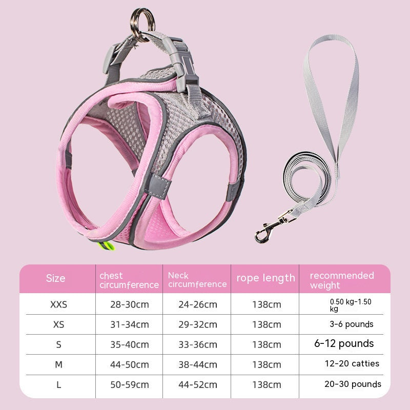HKM-7677757 Breathable Mesh Dog Harness with Reflective Details - Lightweight and Comfortable for Summer Walks