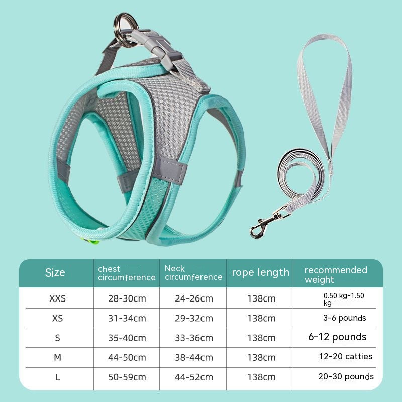 HKM-7677757 Breathable Mesh Dog Harness with Reflective Details - Lightweight and Comfortable for Summer Walks