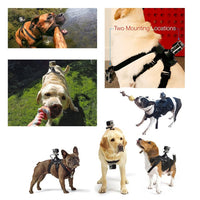 HKM-7678141 Dog Harness with Dual Camera Mounts for Chest and Back - Adjustable for 15-75 lbs Pets