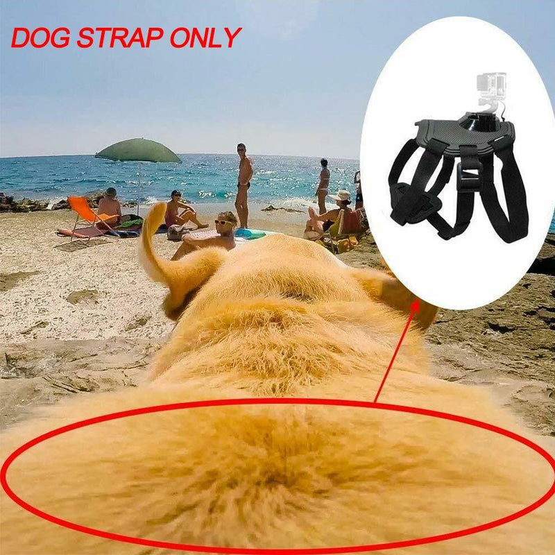 HKM-7678141 Dog Harness with Dual Camera Mounts for Chest and Back - Adjustable for 15-75 lbs Pets