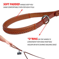 HKM-7678269 Double Handle Leather Dog Leash for Two Dogs - Tangle-Free, Hands-Free Control in Black or Brown