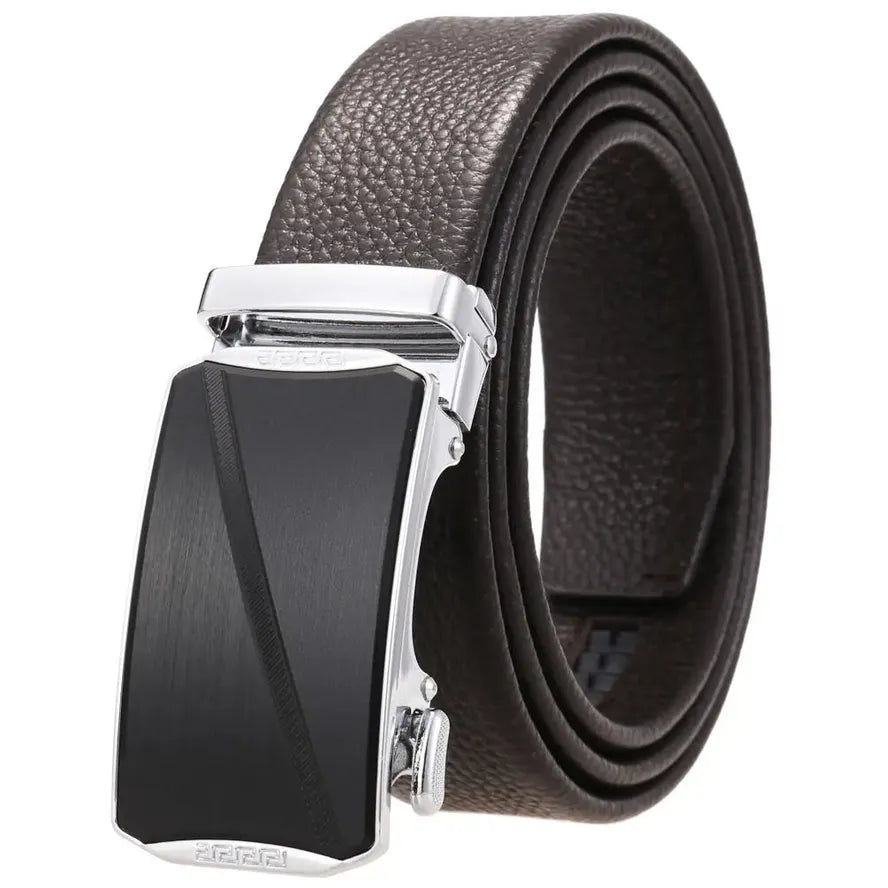 HKM-767827 Luxury Cowhide Leather Belt for Men with Stylish Belt Buckle, Model Ly36-24366-5
