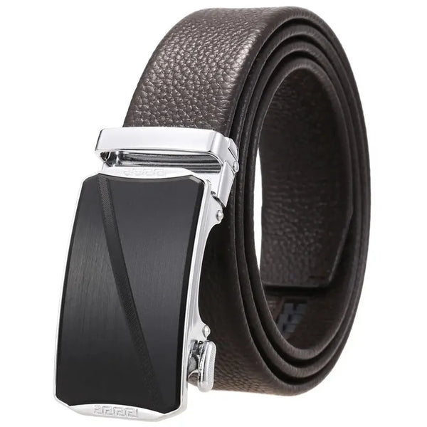 HKM-767827 Luxury Cowhide Leather Belt for Men with Stylish Belt Buckle, Model Ly36-24366-5
