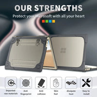 HKM-767827 Shockproof TPU PC Hard Shell Case with Fold Kickstand for Microsoft Surface Laptop Go 12.4 Inch 1943