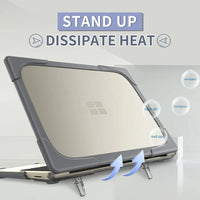 HKM-767827 Shockproof TPU PC Hard Shell Case with Fold Kickstand for Microsoft Surface Laptop Go 12.4 Inch 1943